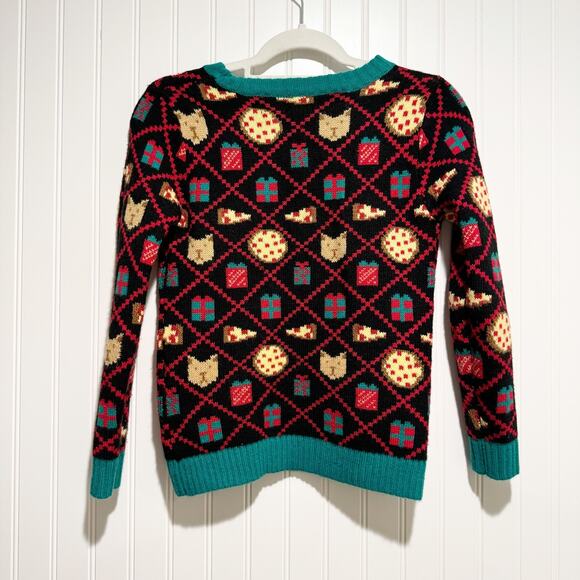 33 Degrees Cat Pizza Christmas Sweater Ugly Christmas Sweater Kids Size 8 - Picture 6 of 6